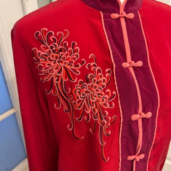 Avant Garde Bob Mackie Wearable Art 100% Silk Embroidered Jacket Top – Size M - Picture 4 of 6